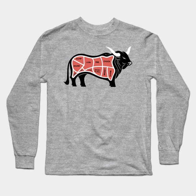 Meat Cuts Long Sleeve T-Shirt by zavod44